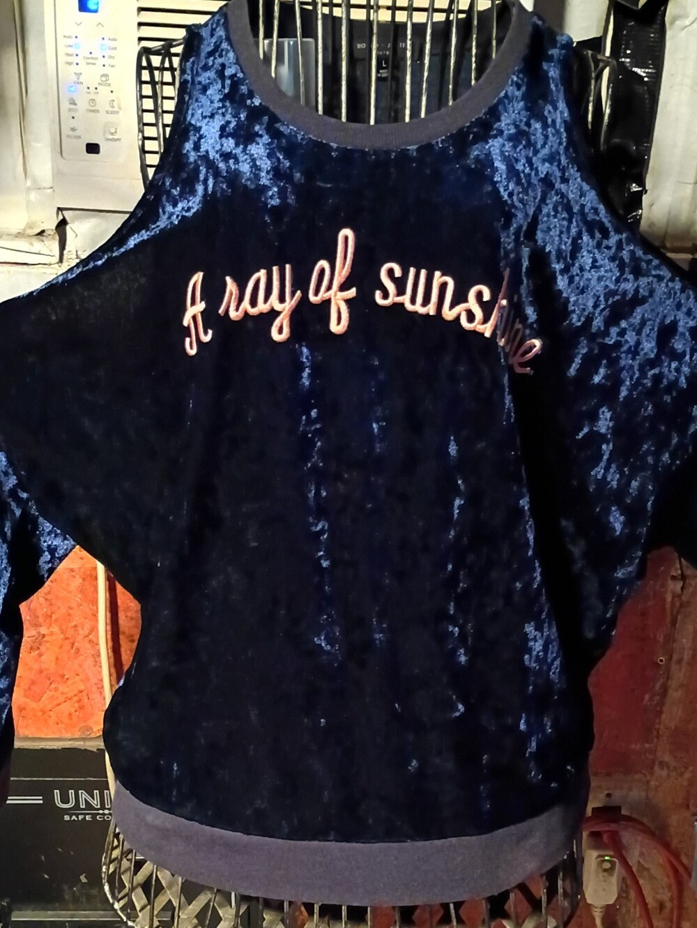 Romeo & Juliet Couture Navy Top with Pink Accent